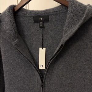 Banana Republic Cashmere(30%) & Wool(70%) Gray Zip-Up Sweater - hoodie